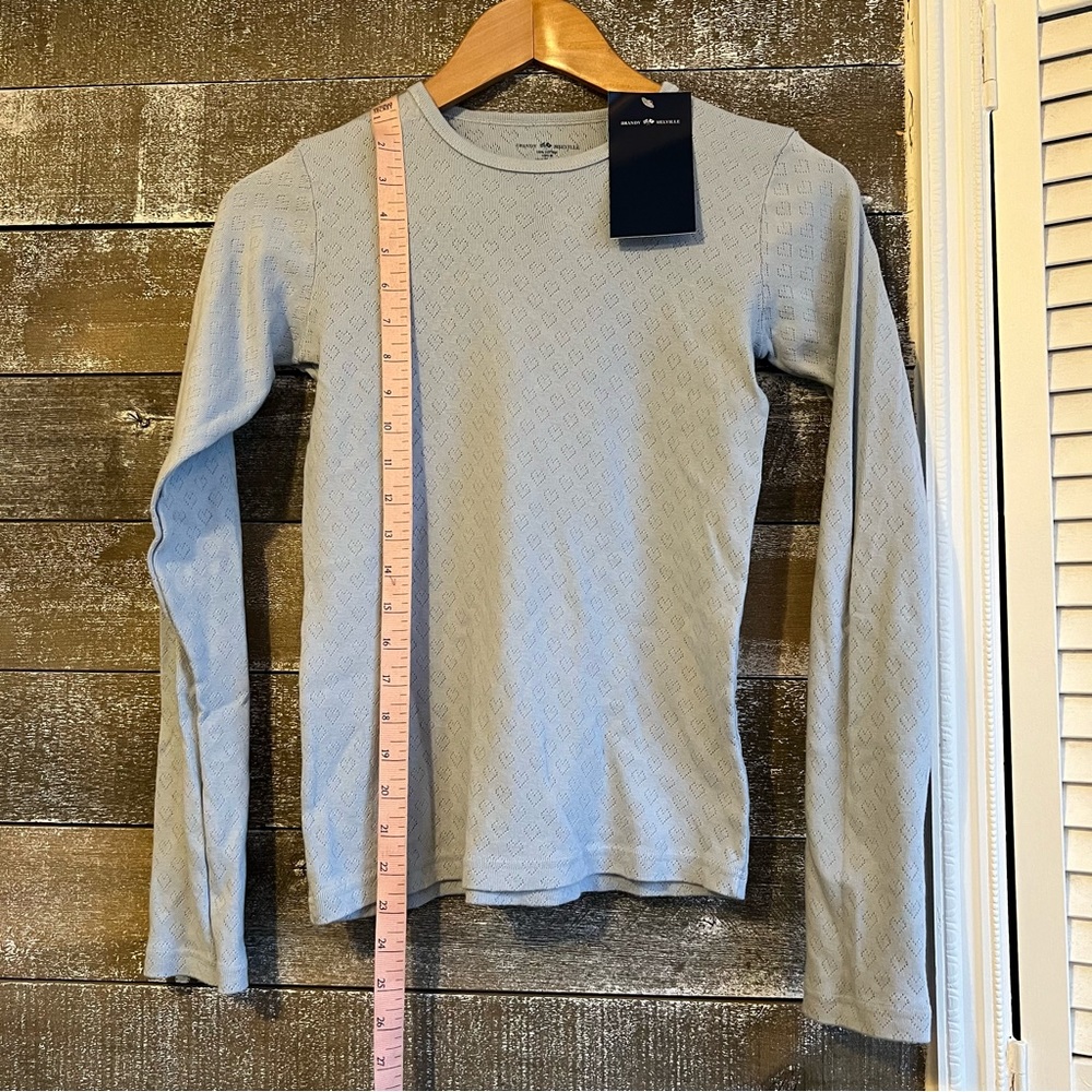 Brandy Melville baby blue heart long sleeve
